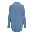 thumbnail image 3 of Gomelly Ladies Jumper Tops Long Sleeve Sweater Knitwear Pullover Women Loose Loungewear Knitted Sweaters Winter Warm Blue XS, 3 of 6