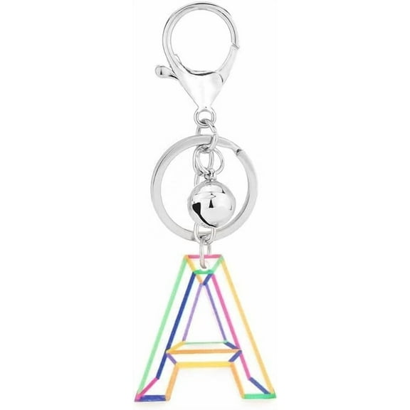 LWHAO Letter Keychain:26 Letters A-Z Initial Letter Keychain,Silver Letters Backpack Keychains for Girls Boys