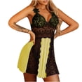 thumbnail image 1 of Camisón de malla con lazo de encaje y lencería sexy para mujer Fridja  nalpqowj38398, 1 of 7