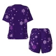 thumbnail image 5 of Lsque Crystal Purple Snowflake Women's Short-Sleeved Pajama Set - 2 Piece Soft and Lightweight Sleepwear Set-3X-Large, 5 of 9