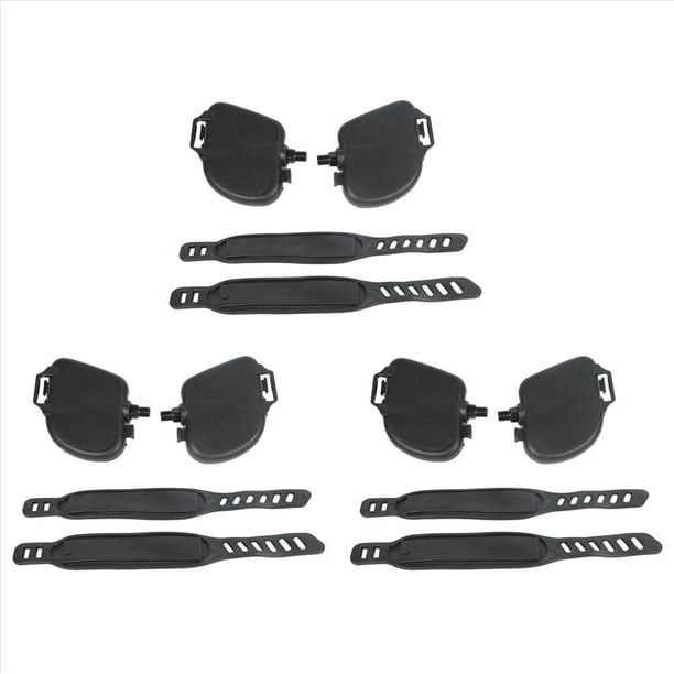 3Pair Pedal de Bicicleta de Ejercicios Pedal de Bicicleta Ampliado con Correas de Pedales para Bicicletas Fijas de Estacionario