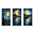 thumbnail image 2 of Designart "Starry Night Over the Rhone by Vincent III" Landscape & Nature Framed Wall Art Set Of 3 - Yellow Vangogh Frame Gallery Wall Set For Home Decor, 2 of 7