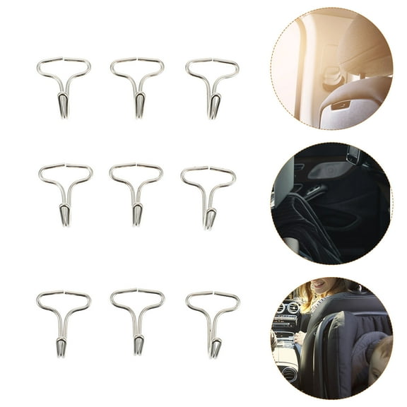 Worgeous  100 Pcs Car Cushion Hook Seat Fixing Hanger Trunk Hooks for Silver