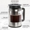 thumbnail image 3 of Primula Kedzie 1.6 Quart Borosilicate Glass Cold Brew Coffee Maker, Brushed Stainless, 3 of 12