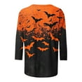 thumbnail image 4 of Sriper Halloween Womens 3/4 Sleeve Tops Plus Size Loose Fit Dressy Crew Neck Blouses Plus Size Elbow Sleeve T-Shirts Business Casual Outfits Para Mujer Multicolor M, 4 of 5