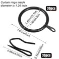 thumbnail image 2 of Juego de anillas y ganchos para cortinas DHYLRICHER, metal, 30 mm, 30 unidades, 2 of 8