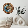 thumbnail image 6 of Italian Coastal Town Mosaic Wall Clock 10-Inch Silent Wooden Wall Clock, Battery Operated (AA Batteries Not Included), Artistic Home Decor, 6 of 7