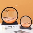 thumbnail image 4 of Moving Sand Art Picture Round Glass 3D Deep Sea Sandscape in Motion Display Flowing Sand Frame Relaxing Desktop Home Office Work Decor, 4 of 6