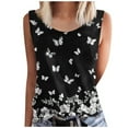 thumbnail image 1 of UPPADA Débardeur Décontracté pour Femme Grande Taille Col Rond T-Shirt Basique Fluide Sans Manches pour l'Été Vacances Multicolore,2TG, 1 of 4