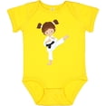 thumbnail image 3 of Inktastic Karate Girl, Cute Girl, Brown Hair, Black Belt Girls Baby Bodysuit, 3 of 5
