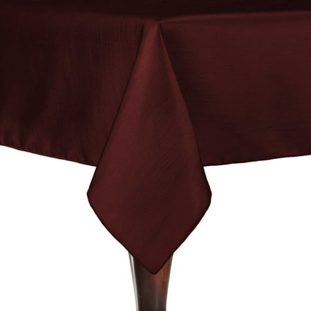 

Ultimate Textile (5 Pack) Reversible Shantung Satin - Majestic 60 x 60-Inch Square Tablecloth - for Weddings Home Parties and Special Event use Burgundy Red