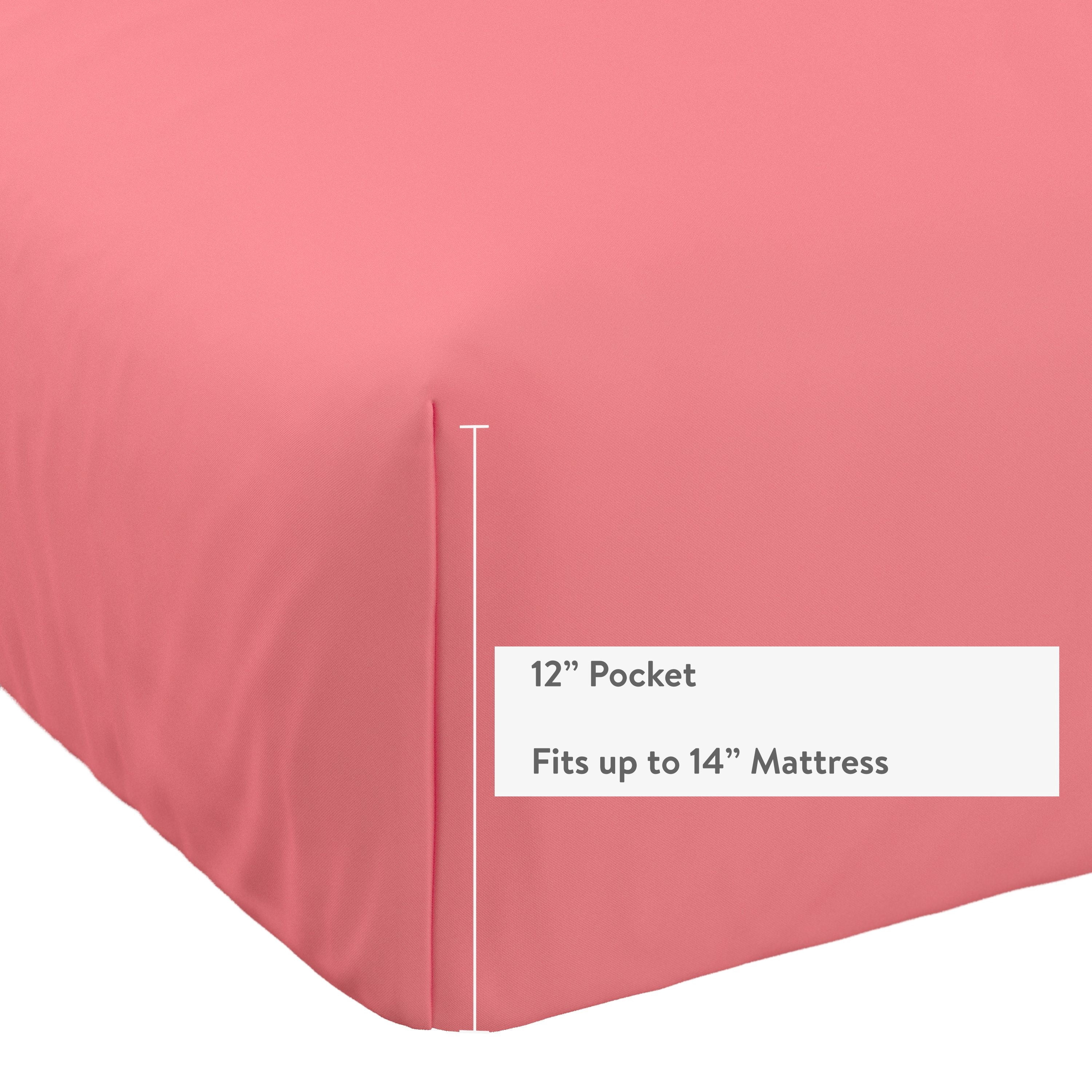 Mainstays Kids Microfiber Bed Sheet Set, Twin, Pink, 3 Pieces