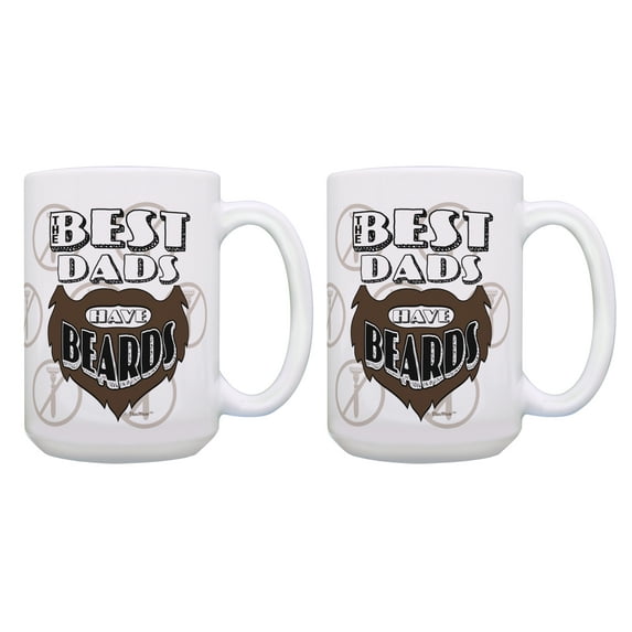 ThisWear Bearded Dad Coffee Mug The Best Dads Have Beards Dad Gifts for Men Best Dad Birthday Gifts Dad Gift Set 2 Pack 15oz Coffee Mugs