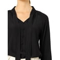 thumbnail image 7 of Allegra K Women's Bow Tie Neck Long Sleeve Fashion Button Decor Shirt, 7 of 7