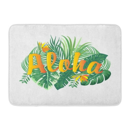 SIDONKU Aloha Hawaii Leaves of Palm Tree Tropical Flower Best Doormat Floor Rug Bath Mat 30x18 (Best Gifts From Hawaii)