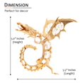 thumbnail image 3 of Matashi Home Decorative Tabletop Showpiece 24K Gold Plated Crystal Studded Fierce Dragon Holding a Crystal Ball Ornament, 3 of 6