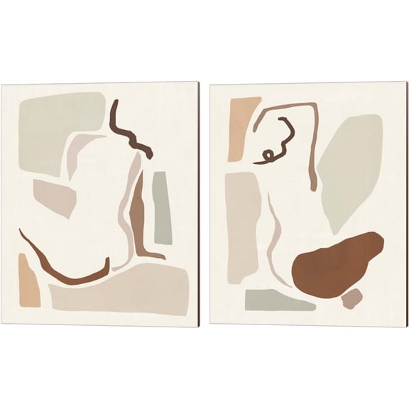Great Art Now Lounge Abstract by Victoria Barnes 2 Piece Canvas Art Set Each 12"W x 15"H