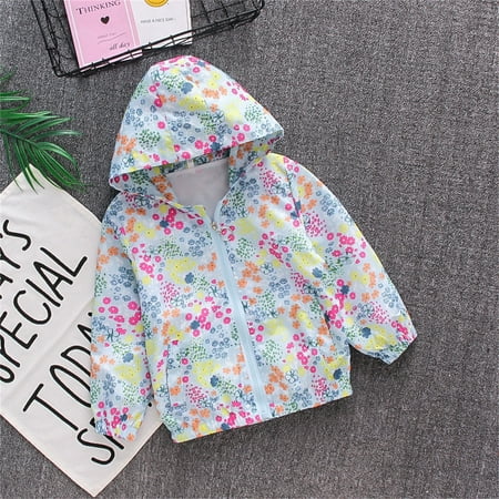 

RPVATI Toddler Baby Child Children Kids Cartoon Printed Zip Up Jacket Pockets Outerwear Warm Winter Long Sleeve Hooded Jacket 2Y-8Y