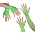 thumbnail image 4 of YooGuoGuo 2 Pairs Women Fishnet Gloves,Long and Short Set Mesh Fingerless Gloves for 80s Theme Party Halloween Costume, 4 of 5
