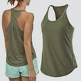 thumbnail image 2 of BiZtdJrK Womens Racerback Tank Tops Crew Neck Sleeveless Running Sport Shirts Lightweight Summer Exercise Tanks Army Green S, 2 of 6