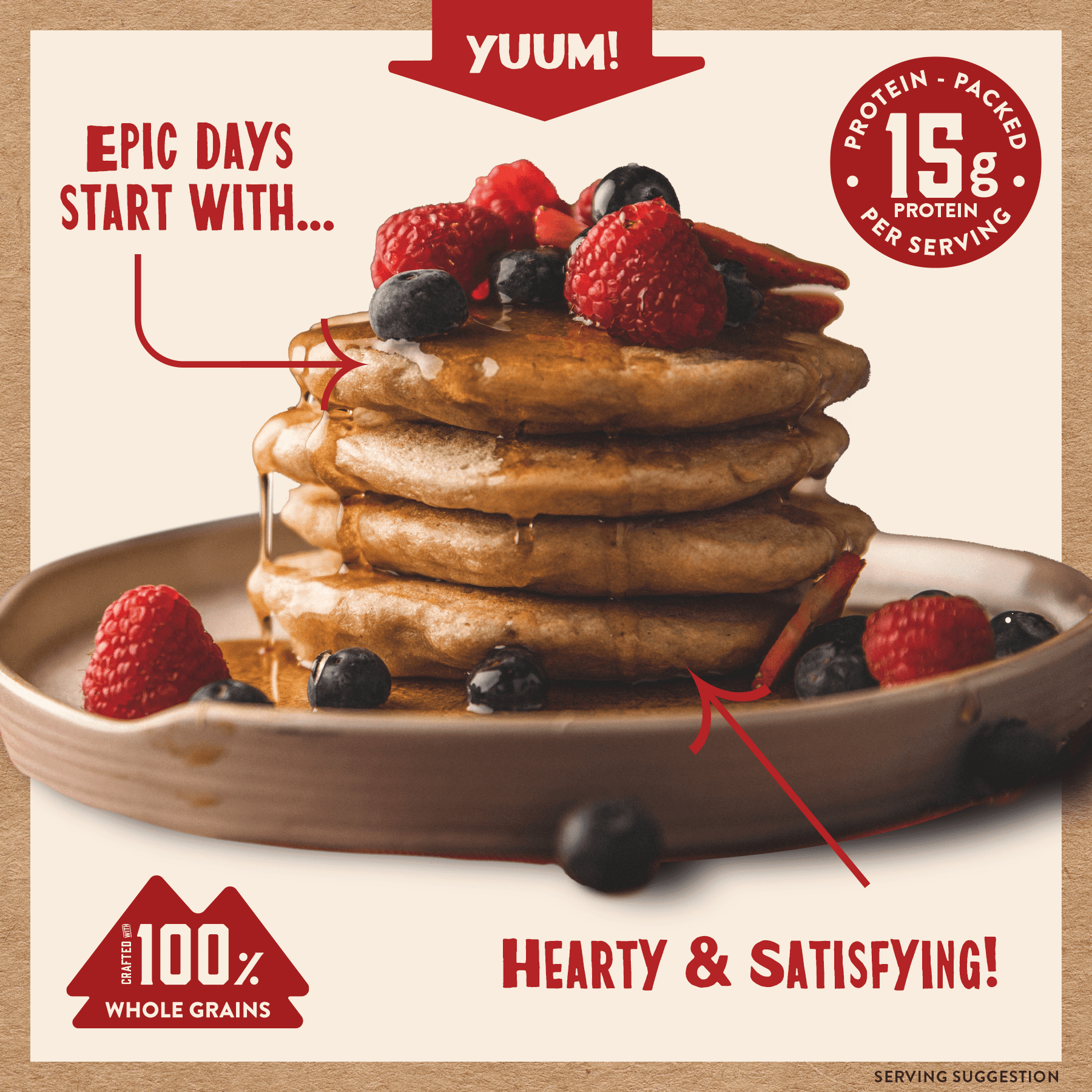 Kodiak Cakes Grizzly Size Buttermilk Power Cakes, 36 Ounces, 6 per case