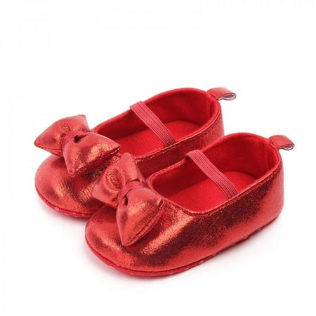 

Baby PU Leather Baby Girl Baby Moccasins Shoes Bow Fringe Soft Soled Non-slip Footwear Crib Princess Shoes Red 11