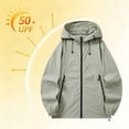 thumbnail image 2 of Ke1Clo Women's Sun Protection Hoodie UPF50+ Loose Zip Up Lightweight Jacket Long Sleeve Casual Solid Outdoor Sporty Tops Army Green M, 2 of 5