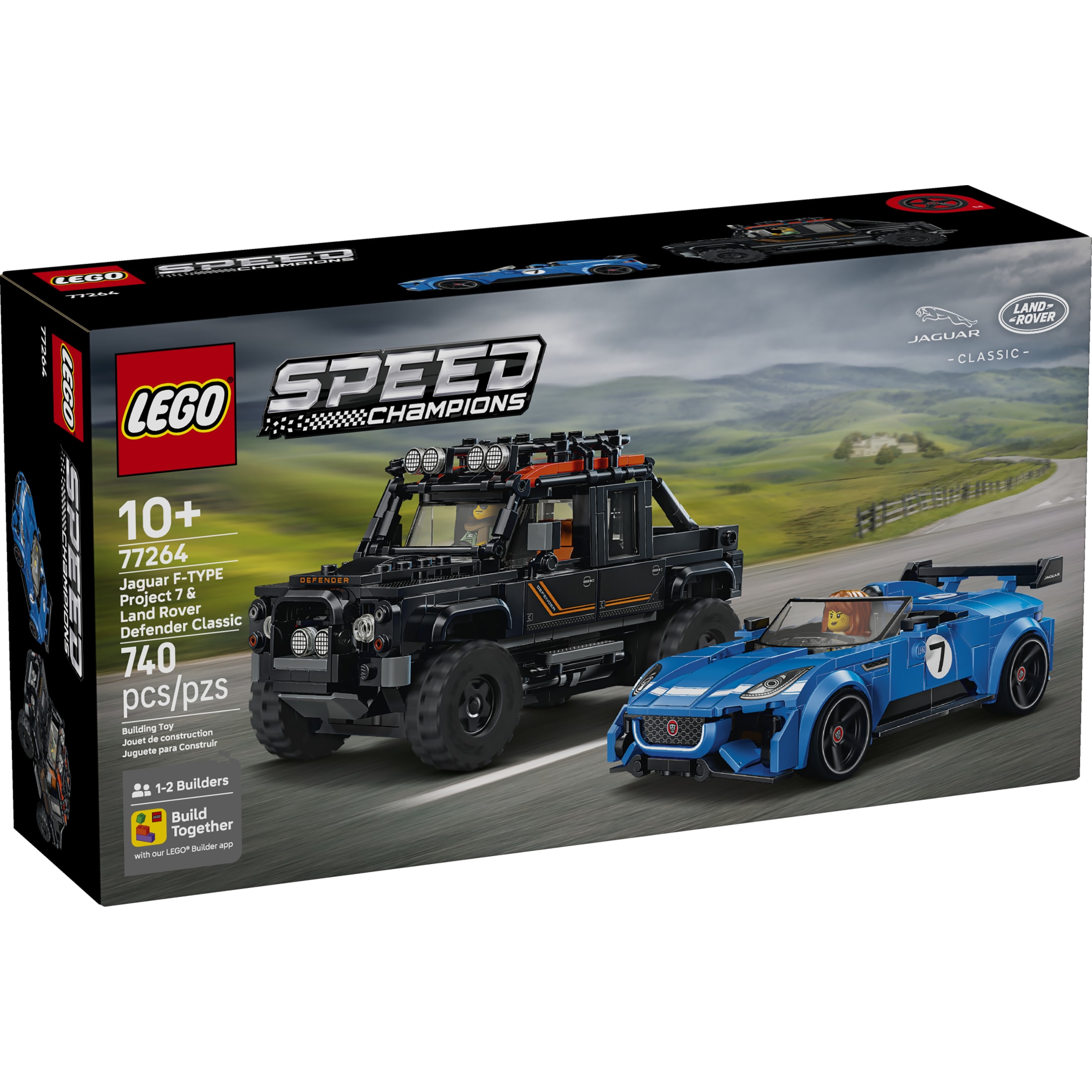 LEGO Speed Champions Jaguar Project 7 y Land Rover Defender - Juguete de Construcción para Niños y Niñas, Mayores de 10 Años - Auto de Juguete para Niños - Características Detalladas - Regalo para Cumpleaños - 77264 2