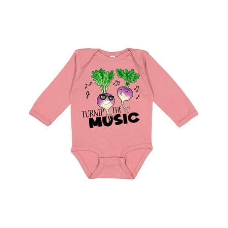 

Inktastic Turnip the Music Partying Vegetables Gift Baby Boy or Baby Girl Long Sleeve Bodysuit
