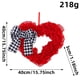 thumbnail image 3 of Wmhnj Corona floral artificial en forma de corazn con lazo de cinta, ideal para decorar la puerta de entrada durante todo el año., 3 of 9