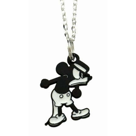 Mickey Mouse Cartoon Necklace Classic Black and White Pose  Pendant