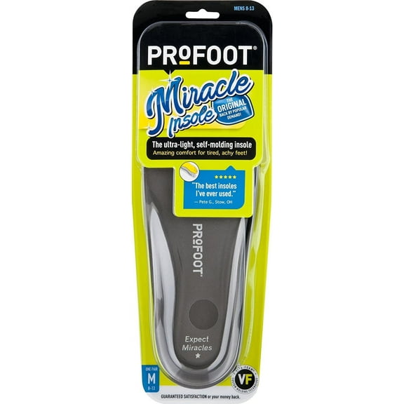 Profoot, Miracle Insole, Mens 8-13, 1 Pair Pack of 3
