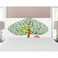 thumbnail image 1 of Animal Headboard, Heart Shape Spring Tree with Flowers Blossom and Singing Bird Love Season Art, Upholstered Decorative Metal Bed Headboard with Memory Foam, Full Size, Pink Green Brown, by Ambesonne, 1 of 4