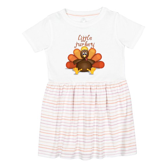 Inktastic Little Turkey Girls Toddler Dress