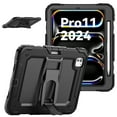 thumbnail image 5 of FJLBDE Case for iPad Pro 11 Inch (M4 2024/M5 2025), Rugged Shockproof Tablet Cases Cover with Kickstand Shoulder Strap, Black, 5 of 7