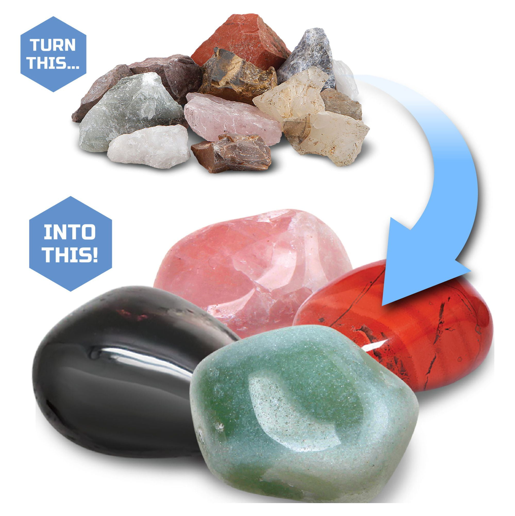 Discovery #MINDBLOWN 18-Piece Rock Tumbler Set with Polishing Machine, Rocks & Jewelry Accessories