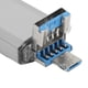 thumbnail image 3 of Disco U Disco flash USB 3.0 plateado de alta velocidad de aleación de aluminio 3 en 1 para teléfonos móviles Computadoras 8 GB, 3 of 14