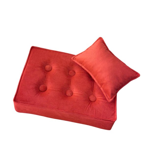 2pcs Fotografía Para Bebés Sofá Sofá De Fotos Para Niñas Niños Nuevos Padres Infantiles Red rojo