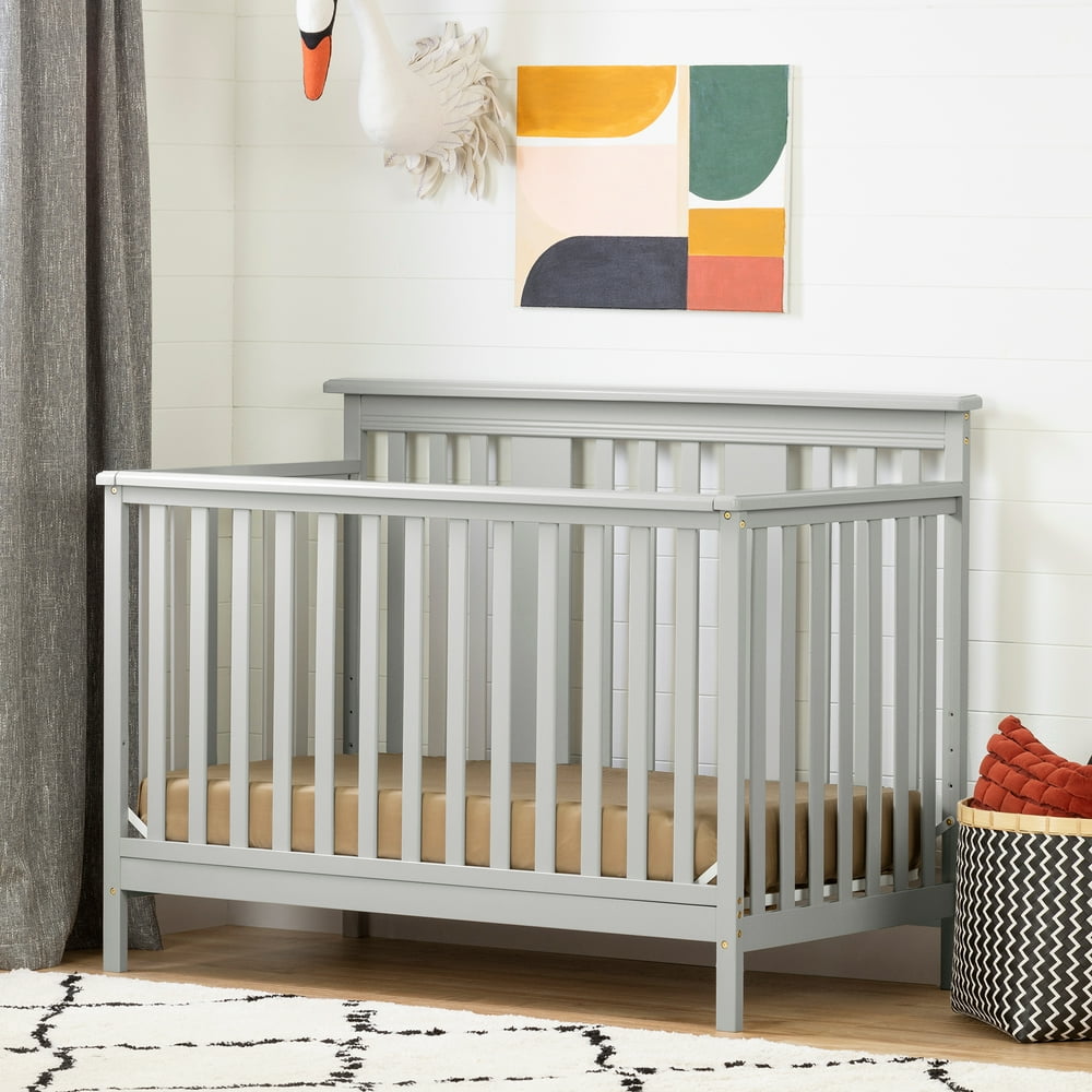 South Shore Cotton Candy Baby Crib 4 Heights with Toddler Rail