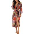 thumbnail image 1 of Peignoir pour Femmes Léger à Manches 3/4, Robe de Chambre Kimono à Col en V, Longue Tenue de Nuit, 1 of 5