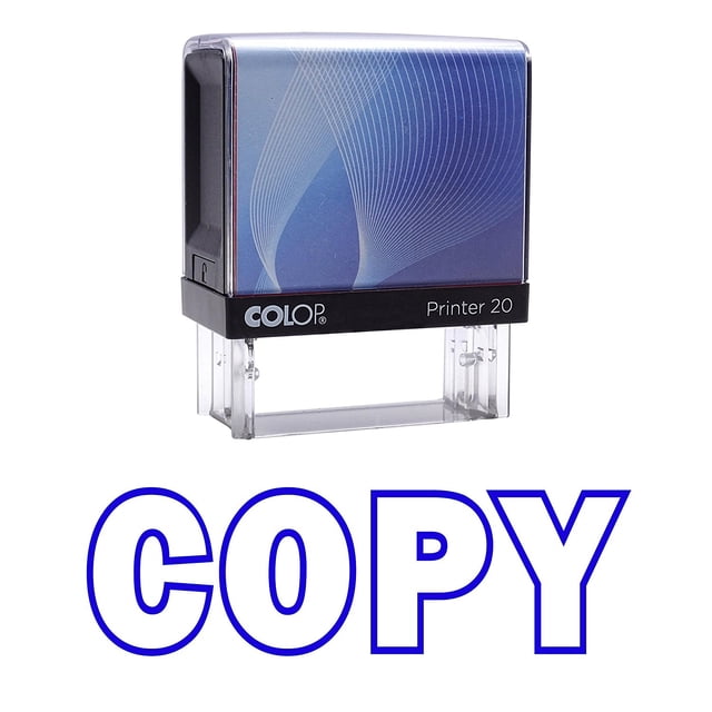 COPY Self Inking Rubber Stamp Small - Blue Ink Office Stock Stamp Colop Mini Stamper