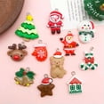 thumbnail image 4 of U8MO 10pcs Resin Christmas Pendant Snowman Deer Creative Diy Keychain Accessories-10pcs Elk 19x20mm-17017, 4 of 9