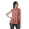 thumbnail image 2 of Moomaya Printed Mandarin Collar Tunic Sleeveless Casual Tank Top Summer Wear, 2 of 6
