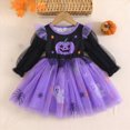 thumbnail image 2 of WXFAZCVU Toddler Girl Halloween Dress Crewneck Ruffle Long Sleeve Tutu Dresses Going Out Size 3-4 Years, 2 of 4