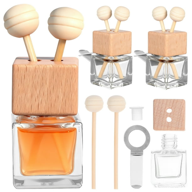 4pcs Botellas de aroma Difusor de aceites esenciales Decoraciones Botellas de perfume para automóvil