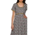 thumbnail image 5 of Moomaya Women Cotton Short Sleeve Kurta Long Tunic Printed Front Slit Kurtis, 5 of 6