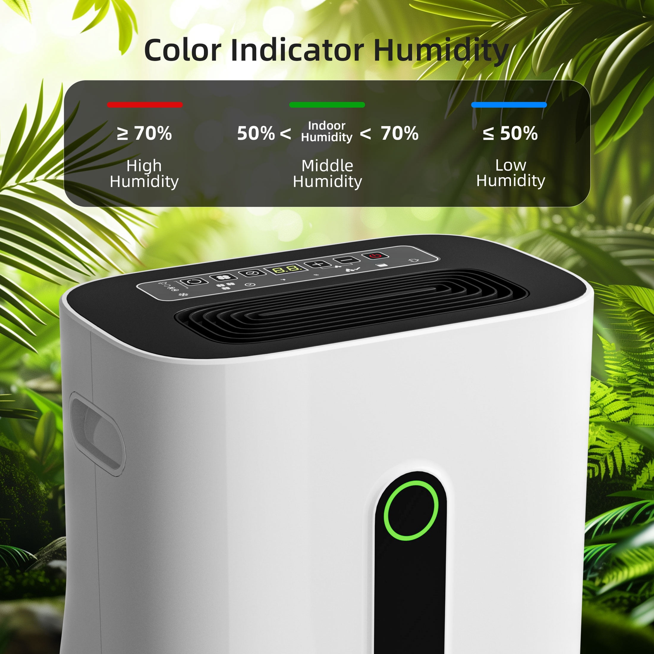 Rocyis 2025 Upgraded 50 Pint (MAX) 5000 sq.ft. Dehumidifier for Home With a 1.7 gallon(6.5 L) water tank, Auto Drain or Manual Drainage, for Basements Large Room (DOE 19Pint )