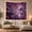 Purple Lake Moon, variant on Cherry Blossoms Above a Misty Mountain Lake, Dreamy Fantasy for Nature Lovers, Floral Wall Art, Housewarming Gift, Tapestry Wall Hanging for Bedroom and Living Room