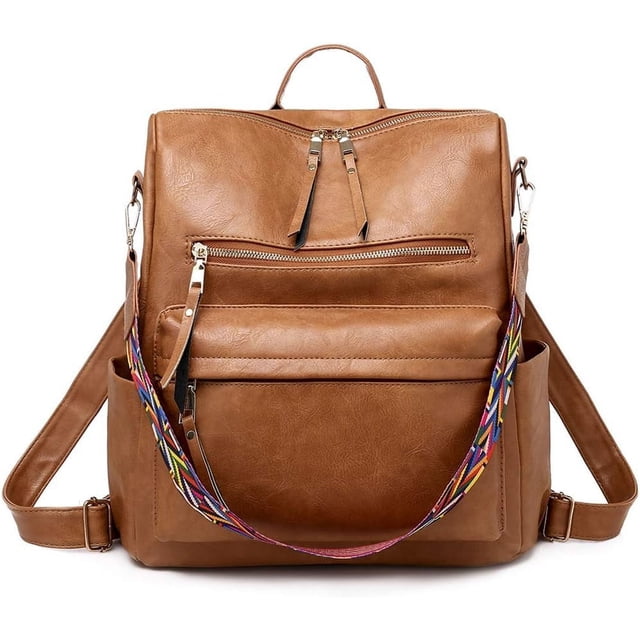 LHSHID Sac à Dos pour Femmes Mode Cuir PU Designer Voyage Grands Sacs à Main pour Dames