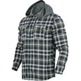 thumbnail image 4 of Quiksilver Mens Snap Up Long Sleeve Hooded Flannel Shirt - Sky Captain, 4 of 7
